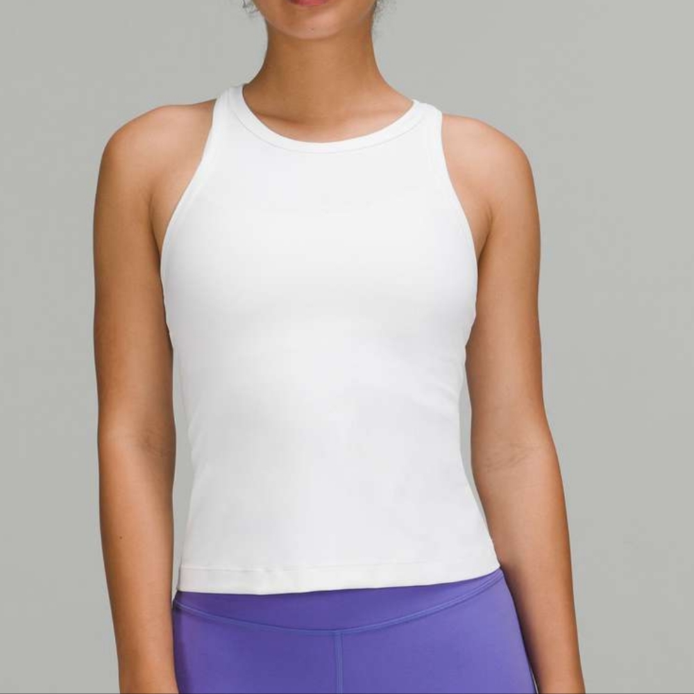 LULULEMON Align Waist-Length Racerback Tank Top White 2022 Nulu Size 0
